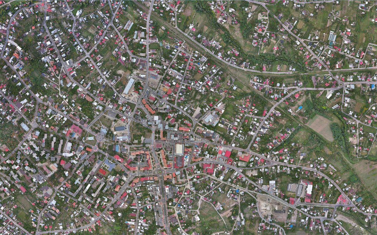 Ortofotoplan georeferențiat al unei localități, realizat cu drona RTK de ELY BASS